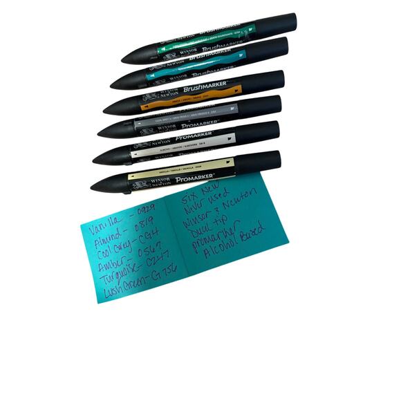 6 NEW Winsor and Newton Dual Tip ProMarkers Bundle - Picture 2 of 6